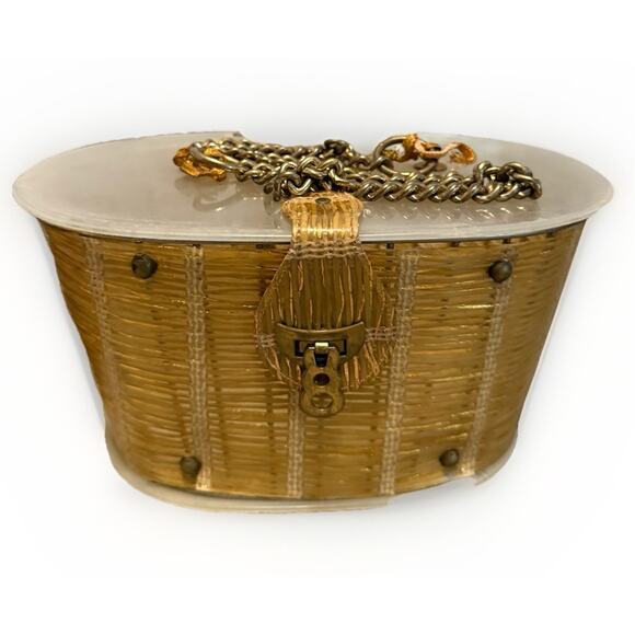 Vintage 1950s Saks Dorset Rex Lucite Purse Coquette Statement Rare - Picture 1 of 9